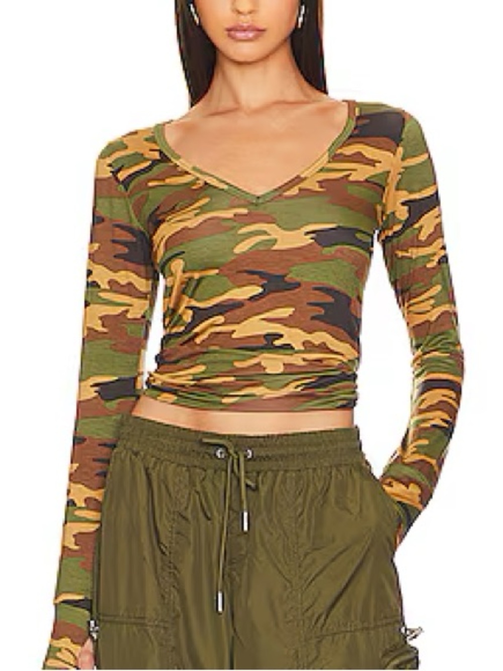 Michael Lauren Otis Long Sleeve Tee in Camo NWOT